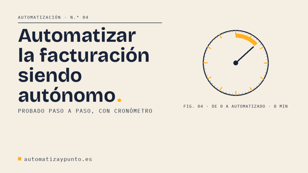Automatizar la facturación siendo autónomo, probado paso a paso con cronómetro